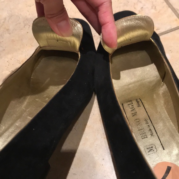 Bruno Magali suede black flats golden buckles - Picture 9 of 13
